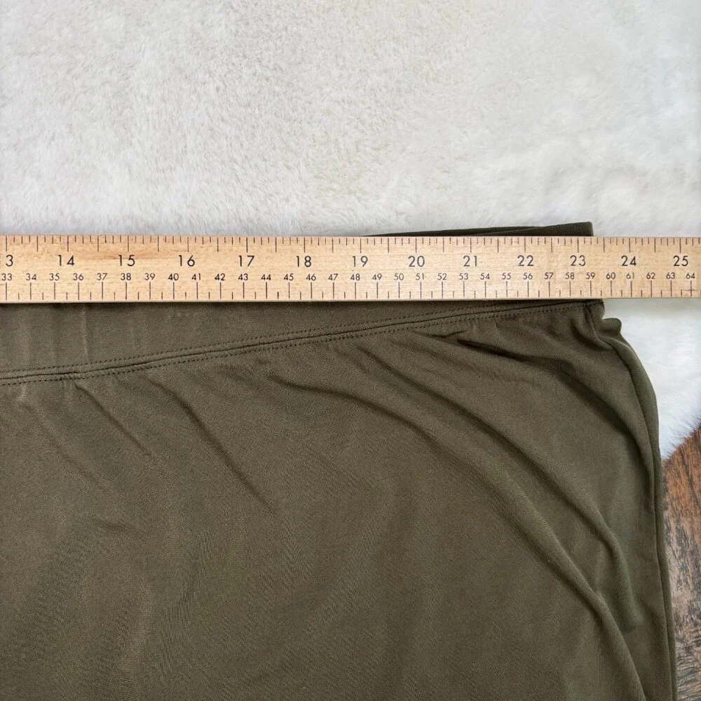Susan Graver Pull-On Pants 3XT Olive Green Straight Leg Elastic Waist Stretch - Picture 7 of 11